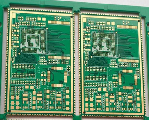 Placa de circuito impresso com orifícios de borda semi chapeados 495x400 - FR4 PCB